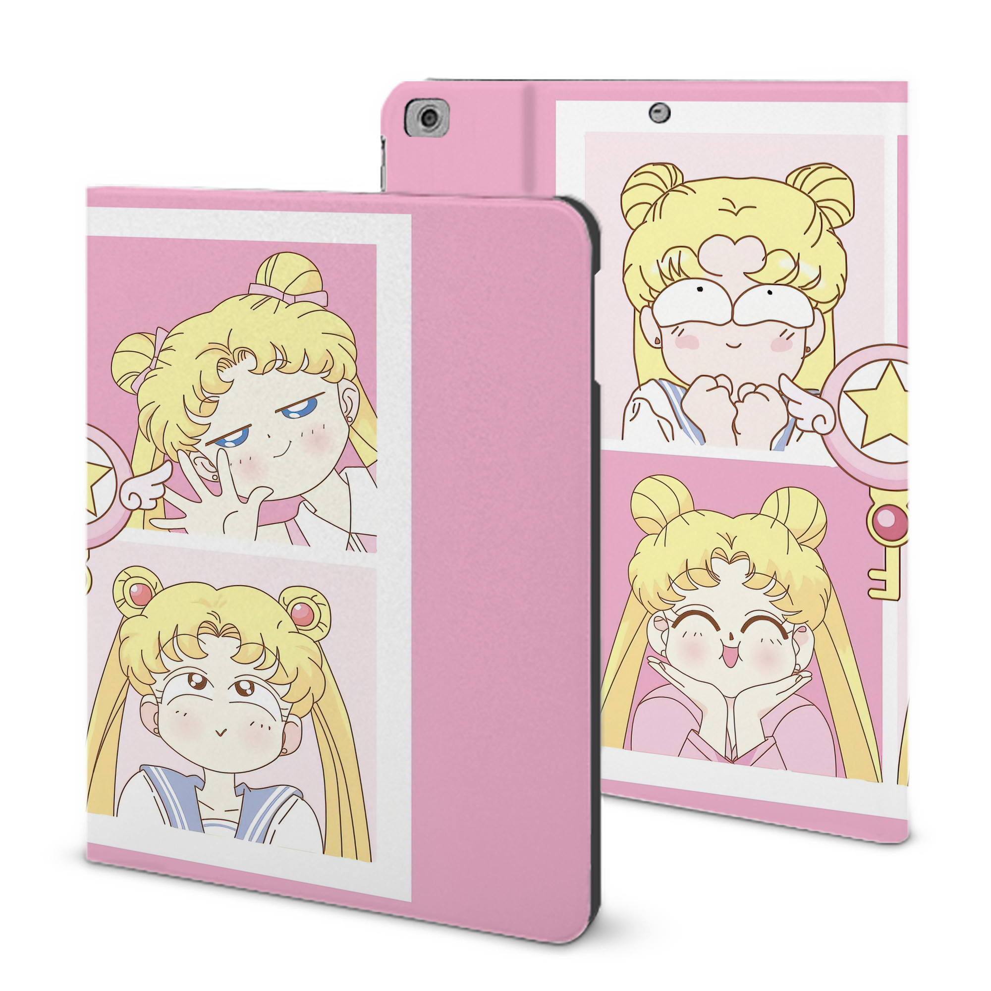 （画像用） 美少女戦士セーラームーン Sailor Moon IPad ケース ブック型 PUレザー TPU 耐衝撃 軽量 薄型 ペン収納なし 全面保護 IPad 各モデル対応
